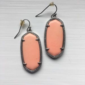 Kendra Scott Sterling Silver Earrings Coral Stone